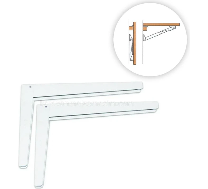 Resim Shuıvan Katlanır Masa Braketi 40CM Karavan Ek Tezgah ( 2'li Set ) 