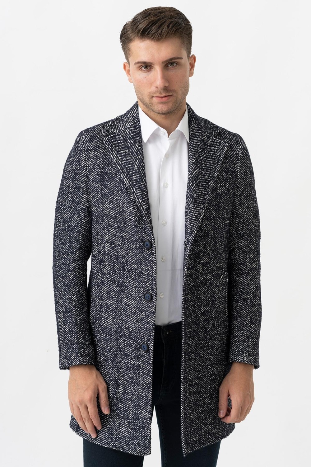 White Stone Arezzo 4025 Ceket Yaka Pamuklu Slim Fit Kaban Laci
