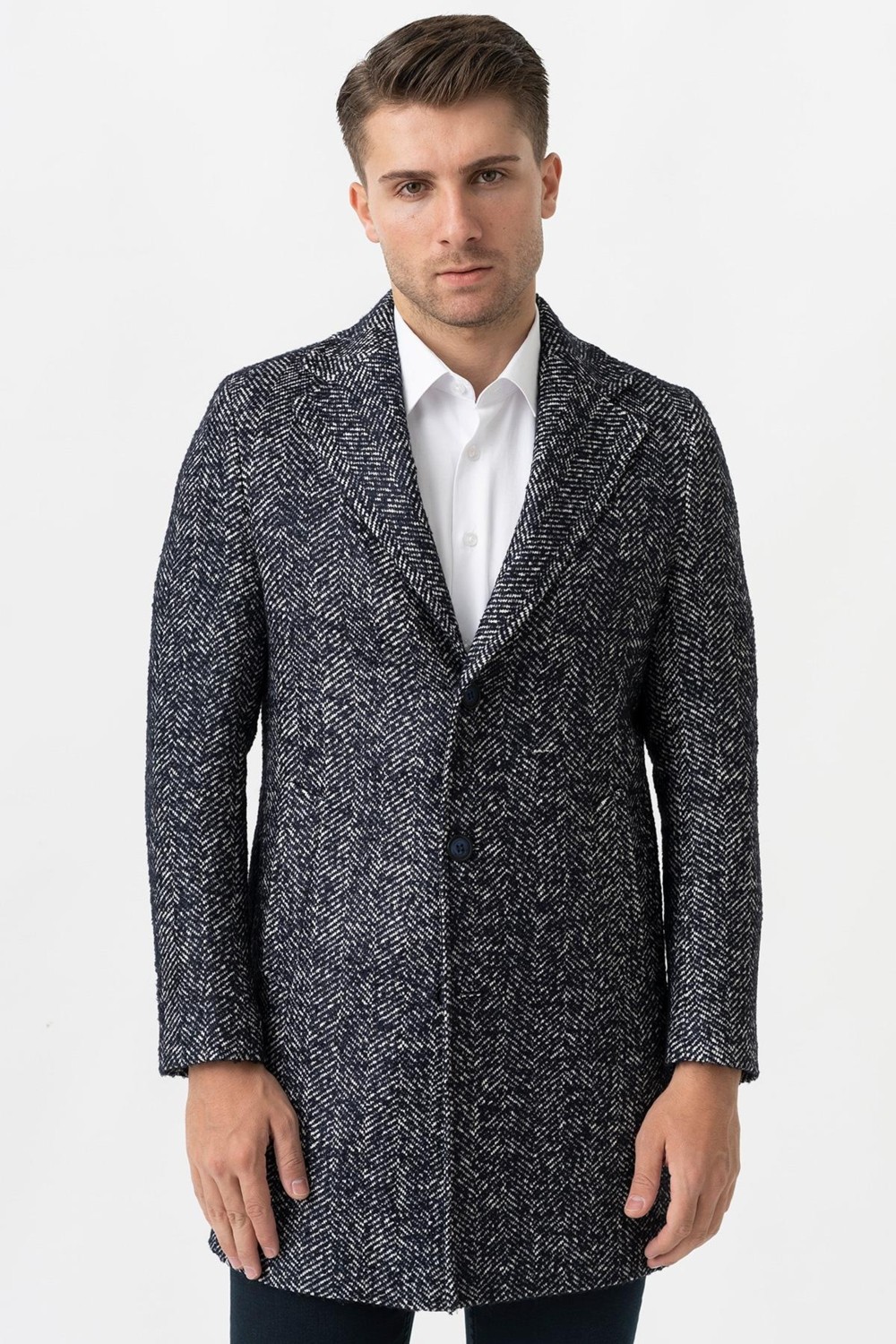 White Stone Arezzo 4025 Ceket Yaka Pamuklu Slim Fit Kaban Laci görsel 2