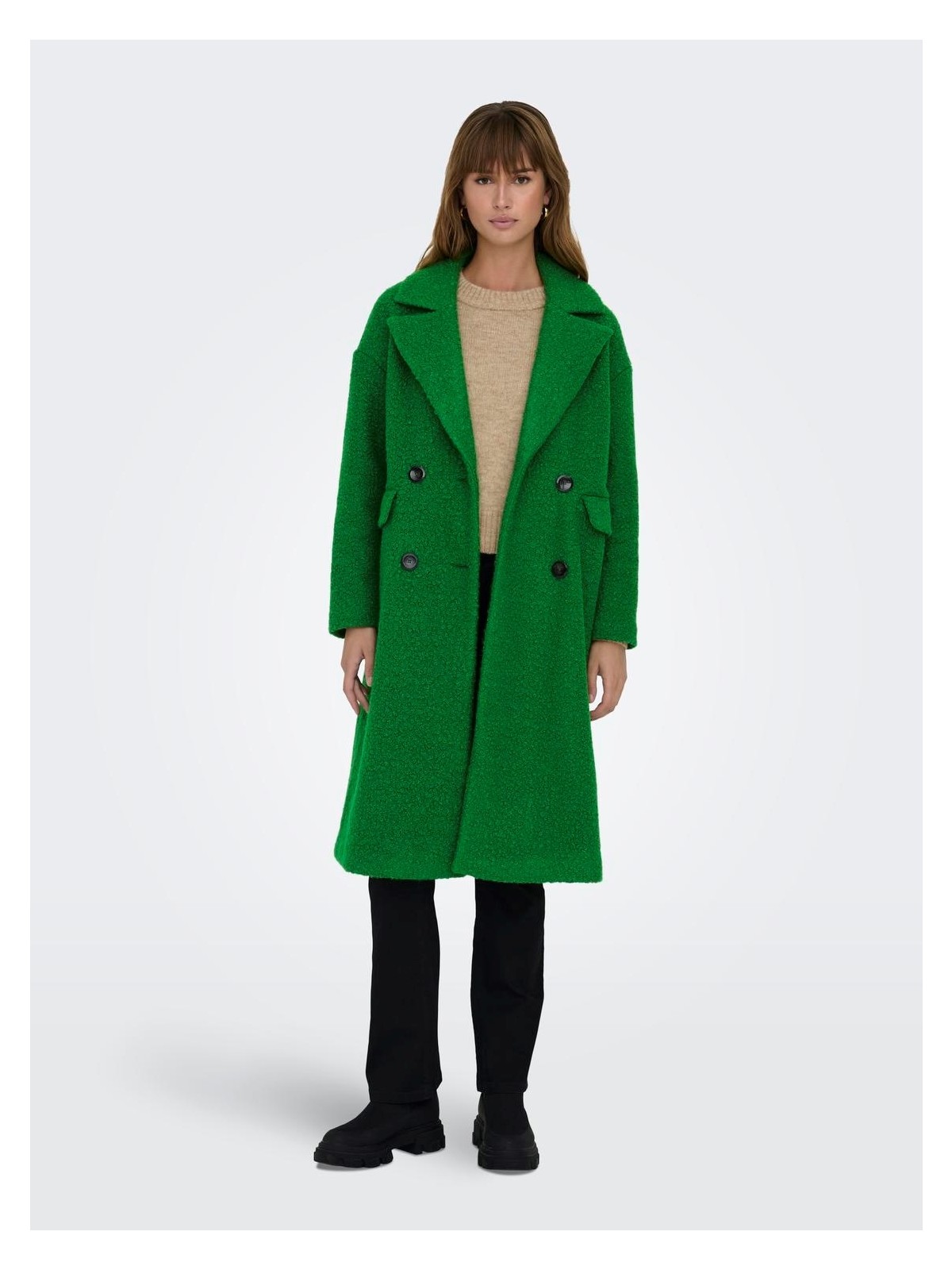 Only Oversized Midi Kaban - Çift Göğüslü, Sıcak, Şık, Günlük - Görsel 3