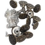 Tuhafiyecimiz Büyük Boy 10 Adet Kot Pantolon Düğmesi, Jean Düğmesi Antik Sarı (Bronz) 17MM