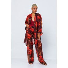 Exclusive Pole Zambak Desen Kimono