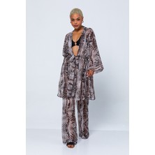 Exclusive Pole Yılan Desen Kimono