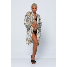 Exclusive Pole Yılan Desen Kimono