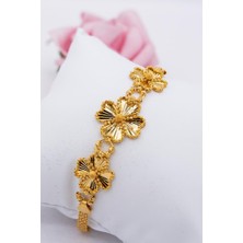 Latif Kuyumcu 22 Ayar Altın Bileklik Döküm Üç Yonca Kadın Bileklik