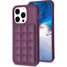 Forestl Digital Iphone 14 Pro Pu Deri Kaplamalı Tpu Kickstand Cover-Dark Mor Için Kart Tutucu Telefon Kılıfı (Yurt Dışından)