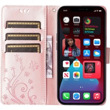 Forestl Digital Iphone 14 Pro Telefon Kılıfı Için 6.1 Inç Baskılı Kelebekler Tam Koruma Pu Deri Cüzdan Kapak Stand Strap-Rose Altın (Yurt Dışından)