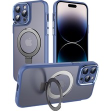 Forestl Digital Iphone 14 Pro Pc+Tpu Ring Kickstand Mat Telefon Kapak Mavisi Için Manyetik Telefon Kılıfı (Yurt Dışından)