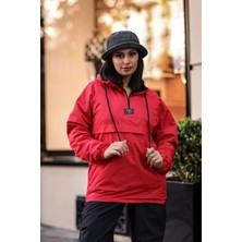 Good Fashion Rahat Kesim Içi Kürklü Kanguru Cep Kadın Yağmurluk Mont