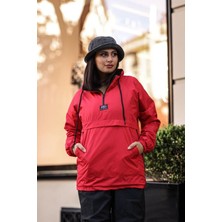 Good Fashion Rahat Kesim Içi Kürklü Kanguru Cep Kadın Yağmurluk Mont
