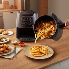 Karaca Air Pro Cook Köz Xl Airfryer Space Gray Black Circulation Air Tech 6 Pişirme Fonksiyonu %74 Enerji Tasarrufu