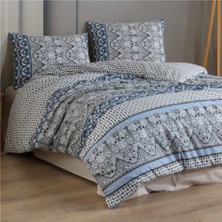 Kristal Çift Kişilik Ranforce Uyku Seti Hare Mavi