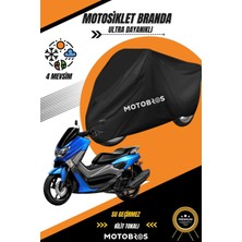 Motobros Yamaha Nmax Siyah Su Geçirmez Dayanıklı Motosiklet Brandası (En Kalın) Kumaş Ömürlük Kullanım