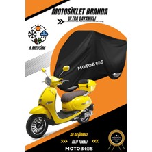 Motobros Kuba Brillant Siyah Su Geçirmez Dayanıklı Motosiklet Brandası (En Kalın) Kumaş Ömürlük Kullanım