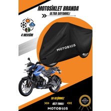 Motobros Bajaj Ns 200 Siyah Su Geçirmez Dayanıklı Motosiklet Brandası (En Kalın) Kumaş Ömürlük Kullanım