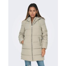 Only Kapüşonlu Şişme Bej Kadın Mont 15205369