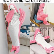 Tdhunter Pink Shark Süper Yumuşak Flanel Uyku Tulumu (Yurt Dışından)