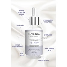 Love'nta Cosmetics 3 İn 1 Serum C Vitamini, Hyaluronic Acid, Glycolic Acid - Alkol, Paraben, Parfüm İçermez