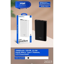 Acl Pw-76 2xusb 22.5W LCD Gösterge Dahili Mikro Type-C Powerbank Güç Bankası 10.000MAH