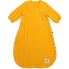 Funna Baby Muslin Uyku Tulumu - Kollu - Marigold - Hardal - 70 cm