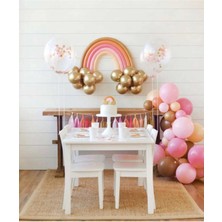 Tinky Winky Gold Makaron Gökkuşağı Doğum Günü Balon Set