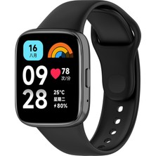 Xiaomi Redmi Watch 3 Active Silikon Kordon Delikli Metal Toka Tasarımlı (Klasik)