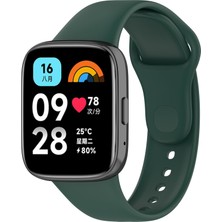 Kilifone - Xiaomi Redmi Watch 3 Active - Kordon Klasik Silikon Kordon - Koyu Yeşil