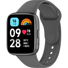 Kilifone - Xiaomi Redmi Watch 3 Active - Kordon Klasik Silikon Kordon - Koyu Gri