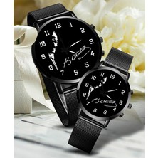 Stony Çift Saatleri Sevgili Saati Siyah Kemal Atatürk Silueti ve Imzası Sevgililer Günü Hediyesi