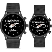 Stony Çift Saatleri Sevgili Saati Hayatımın Anlamı Siyah Çift Kol Saati Sevgililer Günü