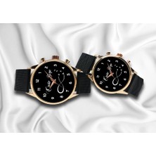 Stony Çift Saatleri Sevgili Saati Ömür Boyu Siyah Hasır Çift Kol Saati Sevgililer Günü Hediyesi