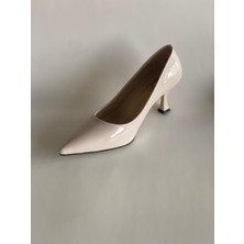 Akın Özmen Bej Rugan Orta Topuklu (7cm) Stiletto