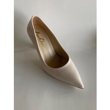 Akın Özmen Bej Rugan Orta Topuklu (7cm) Stiletto