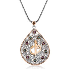 Mevafa 925 Ayar Gümüş Elif Vav Otantik Bayan Gümüş Kolye