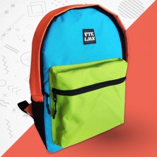 Vatkalimon Unisex Yeşil  Mavi Turuncu  Su Geçirmez Okul ve Sırt Çantası