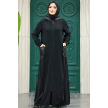 Neva Style Cepli Siyah Tesettür Ferace 10515S