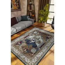 Homshtag Freud ,Modern Çiçek Desenli Art Deco Vintage Halı,Çok Renkli Maksimalist Halı