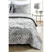 Evlen Home Collection Kapitone Kadife Yatak Örtüsü Seti Tek Kişilik Supersoft 2 Parça Yumuşak Elyaf Dolgulu Çeyizlik