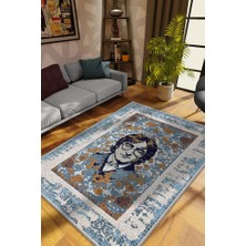 Homshtag John Lennon ,Modern Çiçek Desenli Art Deco Vintage Halı,Çok Renkli Maksimalist Halı