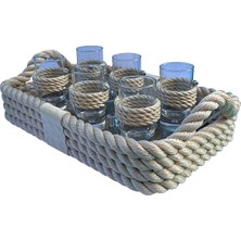 Tienda By Jale Shot Bardaklı Tepsi – Marin Tarz Yat & Tekne İçecek Sunum Tepsisi