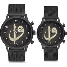 Stony Çift Saatleri Sevgili Saati Siyah Elif Vav Çift Kol Saati