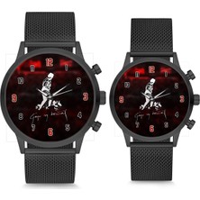 Stony Çift Saatleri Sevgili Saati Siyah Gazi Mustafa Kemal Atatürk Çift Kol Saati