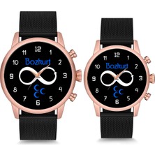 Stony Çift Saatleri Sevgili Saati Siyah Bozkurt Çift Kol Saati