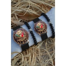 Stony Çift Saatleri Sevgili Saati Renkli Osmanlı Tuğrası Çift Kol Saatleri