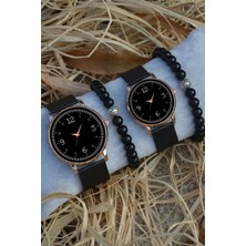 Stony Çift Saatleri Sevgili Saatleri Siyah Şık Desen Çift Kol Saatleri