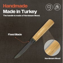 Kam Knife El Yapımı Kılıflı Puuko Bıçak - Karbon Çelik - P10 Karbon Gürgen