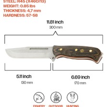 Kam Knife El Yapımı  Bıçak - R45 Çelik - Tr 209 R45 Kahverengi