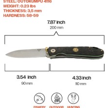 Kam Knife El Yapımı Kılıflı Kamp Çakısı-Outokumpu 4116 Çelik - T20 4116 Siyah