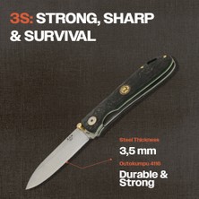 Kam Knife El Yapımı Kılıflı Kamp Çakısı-Outokumpu 4116 Çelik - T20 4116 Siyah