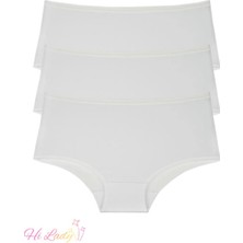 Kadın Külot Yüksek Bel Büyük Beden 3 Li Paket Pamuklu Likralı HL30001